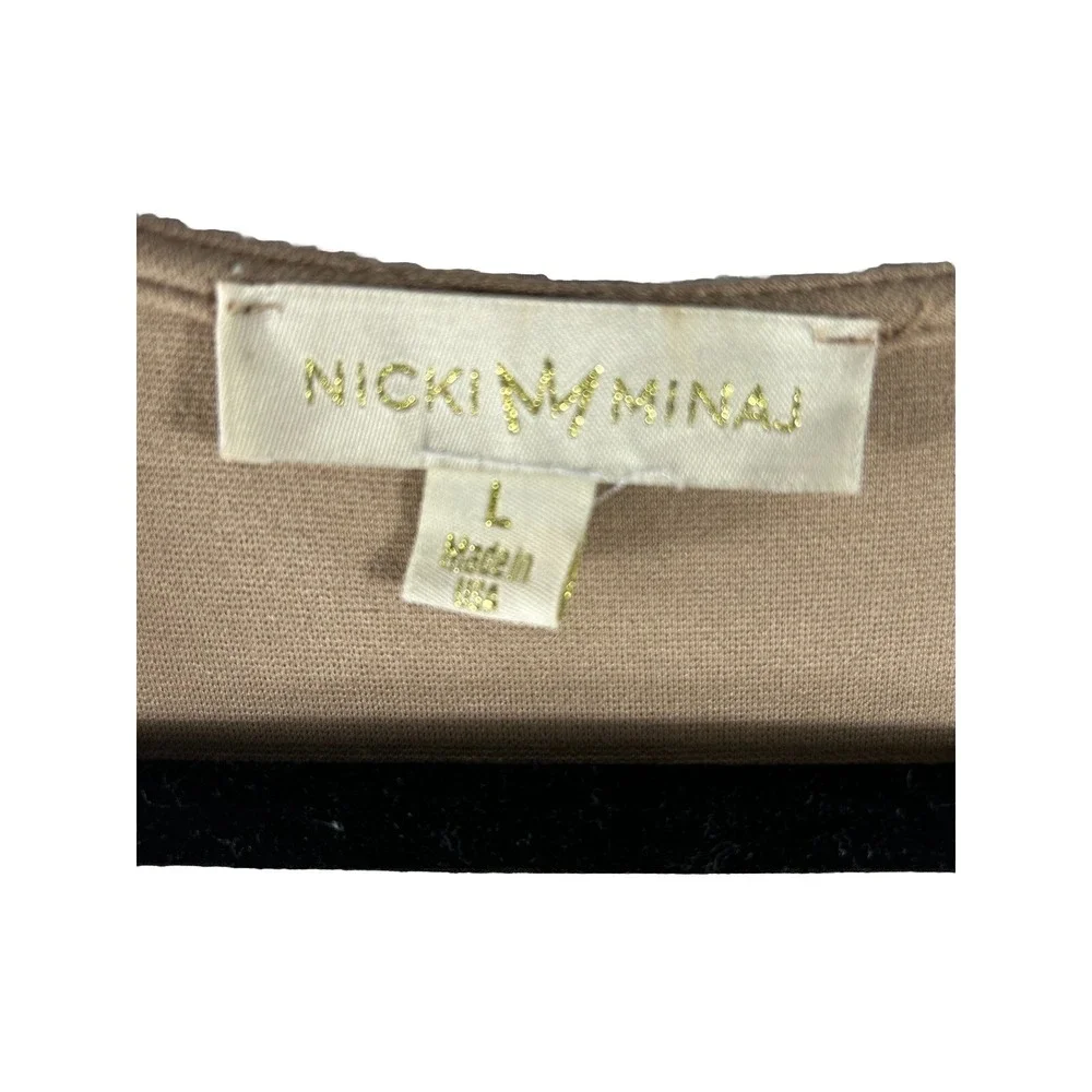 Nicki Minaj Bodycon Tan Brown dress Size L - Picture 4 of 5